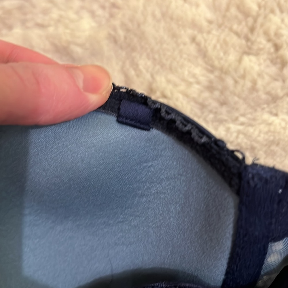 Victoria’s Secret Dream Angels strapless bra navy blue lace 32b - Picture 3 of 6